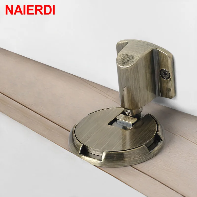 Naierdi-parada de porta mecânica de liga de zinco, prendedor de porta, não precisa de prego, trava de porta, ferragem de porta, mobília