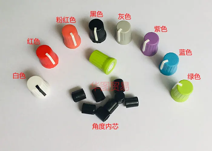 

50pcs universal 0 degree 90 degree 180 degree 270 degree universal Half shaft potentiometer knob cap instrument instrument knob