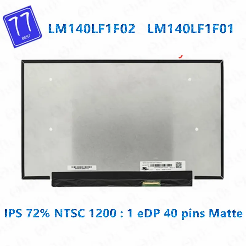 Original 14.0'' Laptop Lcd Screen Display LM140LF1F02 LM140LF1F01 for Lenovo Xiaoxin Air 14 2020 120Hz FHD 1920x1080 IPS 40Pins