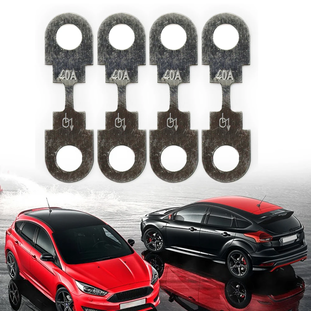 Universal 4pcs 40A Car Automotive Flat Metal Strip Link Fuses 40 Amp Non-Housed Fuse Strips for VW for Audi for SEAT for Skod