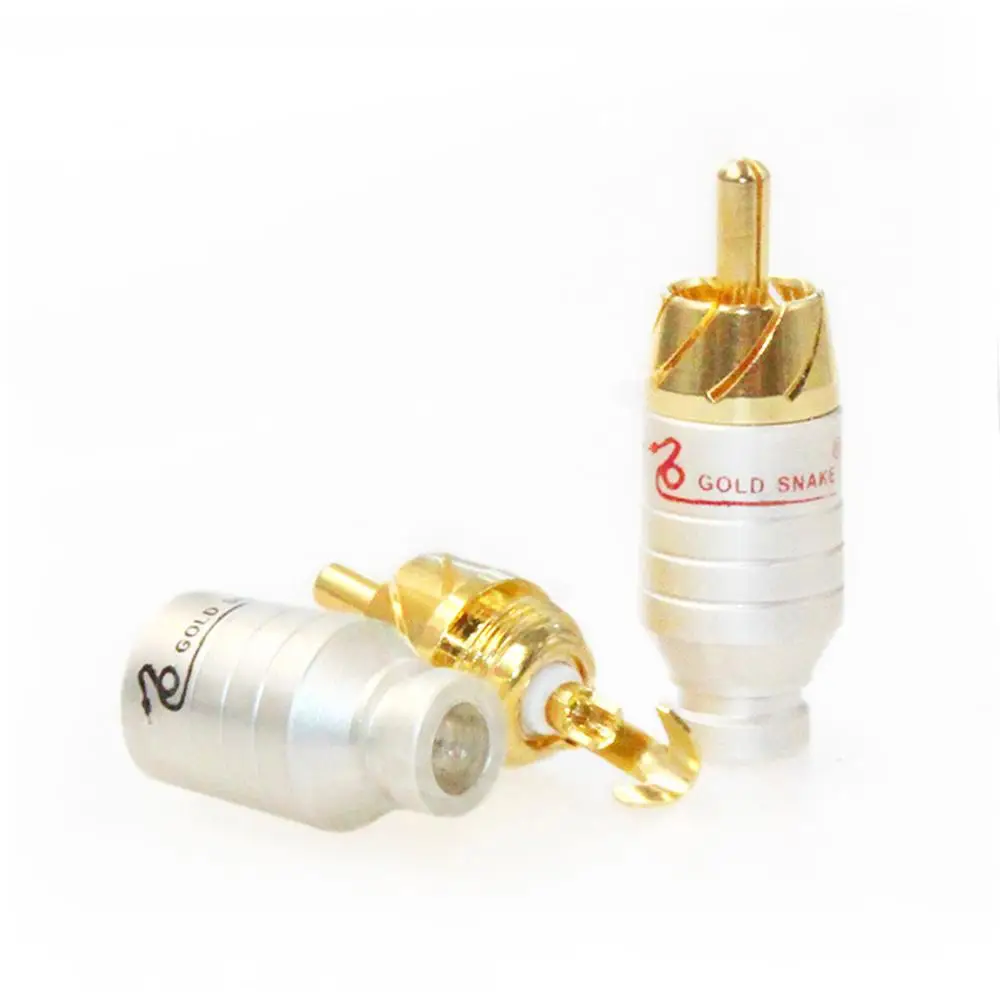 Hifi 4 Stuks Vergulde Rca Connector Rca Stekker Connector Interconnect Kabel Voor Diy Audio Kabel Rca Socket Connector