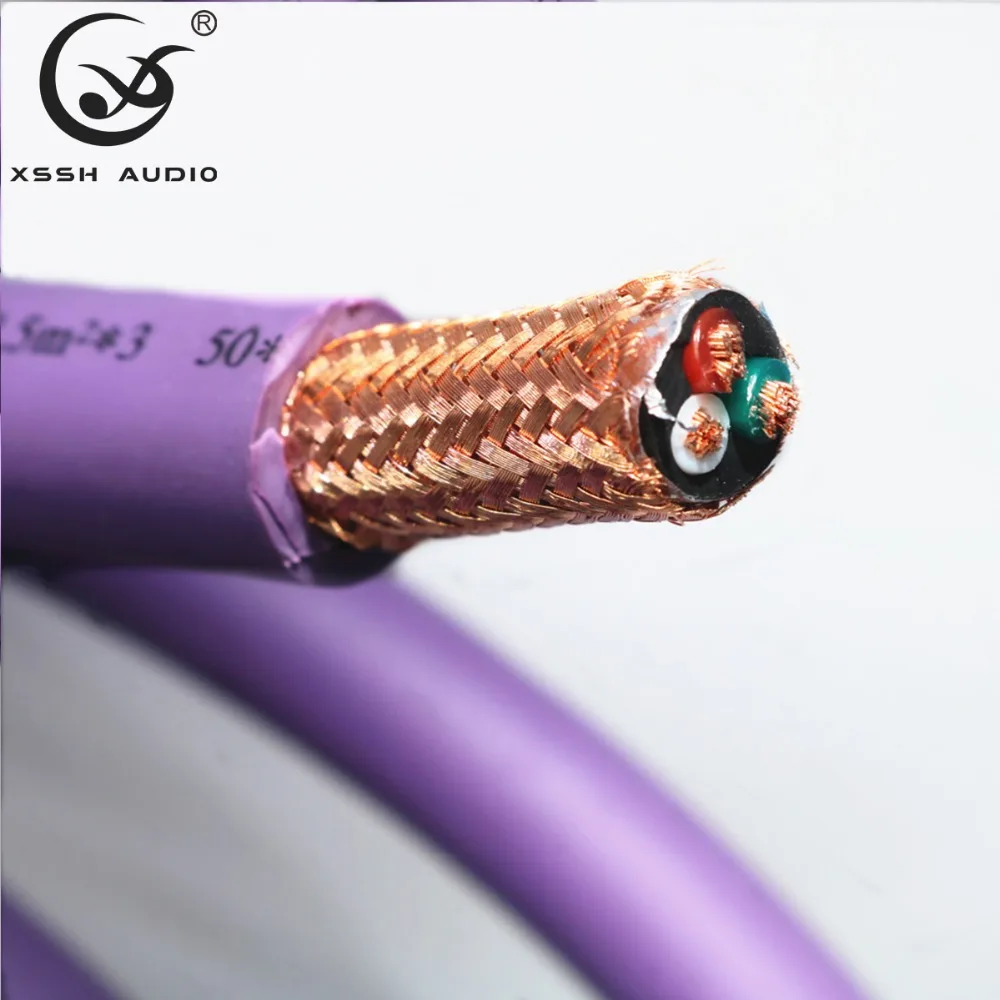 

HiFi CD Player Audio Amplifier 13mm 3*2.5mm OFC Pure Copper Speaker Cable Power Cables Cord Wire