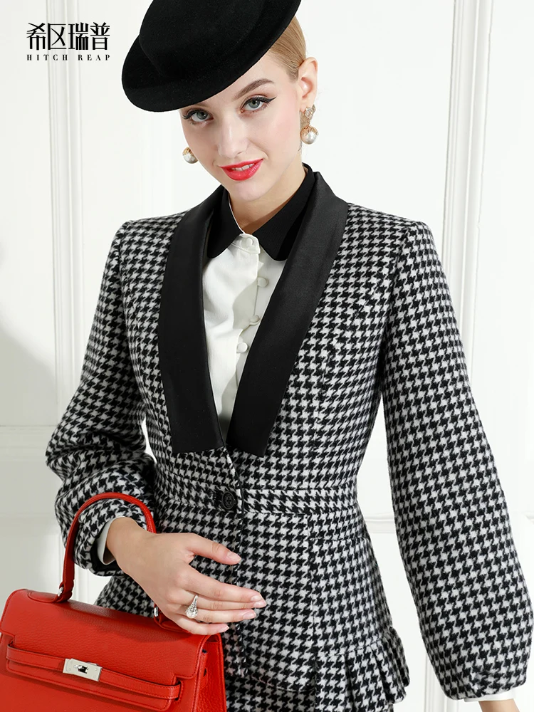 High End Design Sense Celebrity Double-Sided Wool Tweed Fashion Professional Suit Skirt Ol Temperament