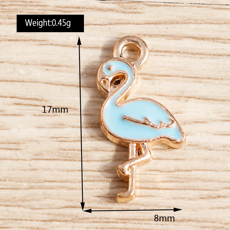10pcs 8*17mm 5 Colors Alloy Enamel Crane Charms for Jewelry Making Cute Earrings Pendants Necklaces DIY Crafts Accessories