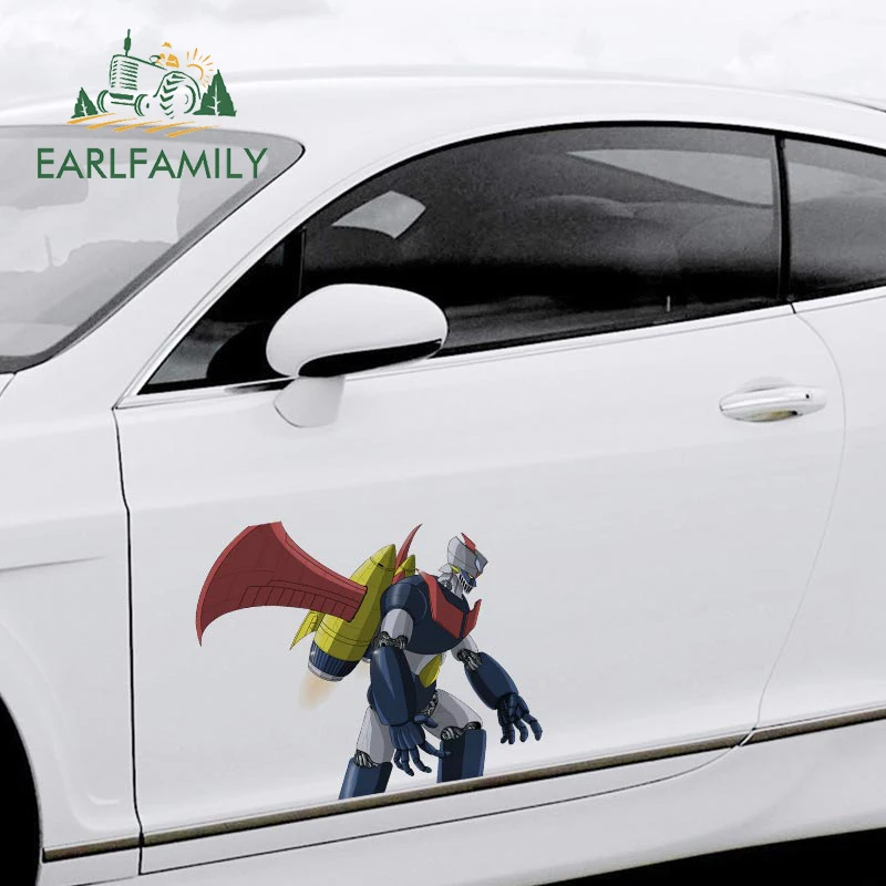 EARLFAMILY 43cm x 37.4cm for Mazinger Z Waterproof Car Stickers Vinyl Graffiti Decal Occlusion Scratch JDM Car Door Protector