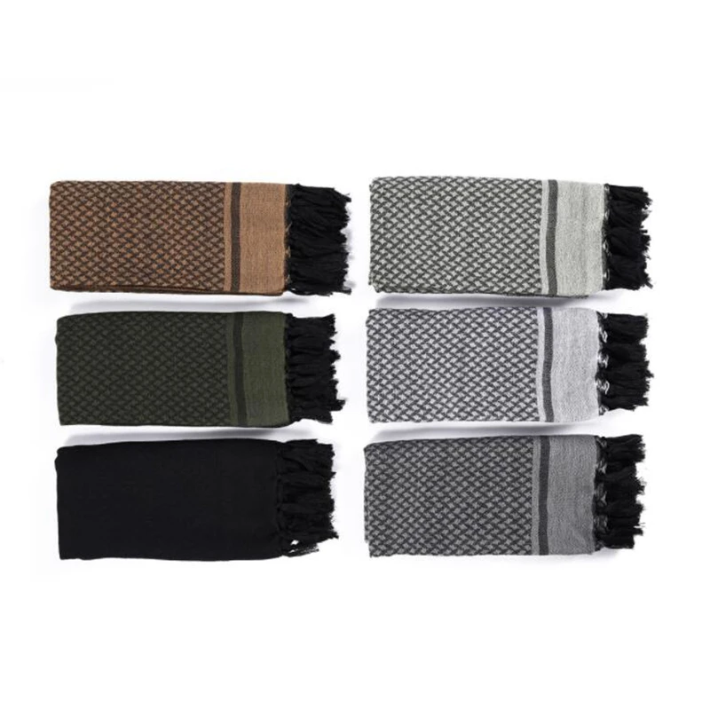 Tactical Arab Keffiyeh Shemagh Scarf Winter Shawl Neck Desert Head Scarf Warmer Cover Windproof Hunting Camping Scarf Men Women