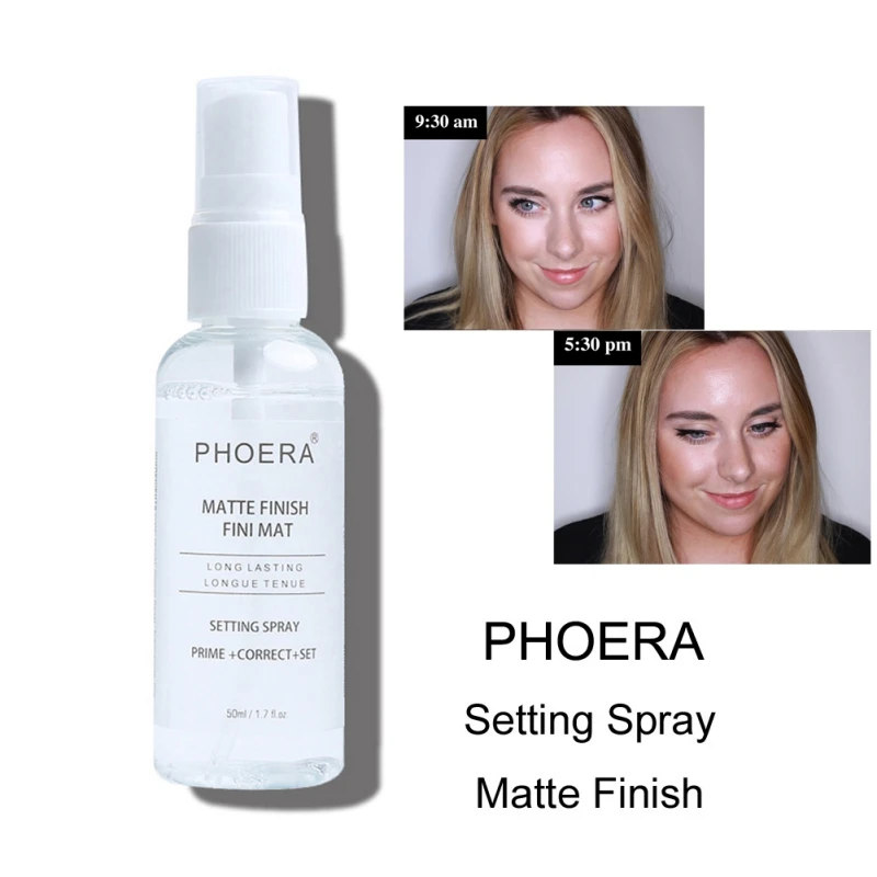 PHOERA Makeup Matt Bottle Setting Spray Moisturizing Oil-control Long Lasting Natural Makeup Fix Foundation Make Up Spray FW65