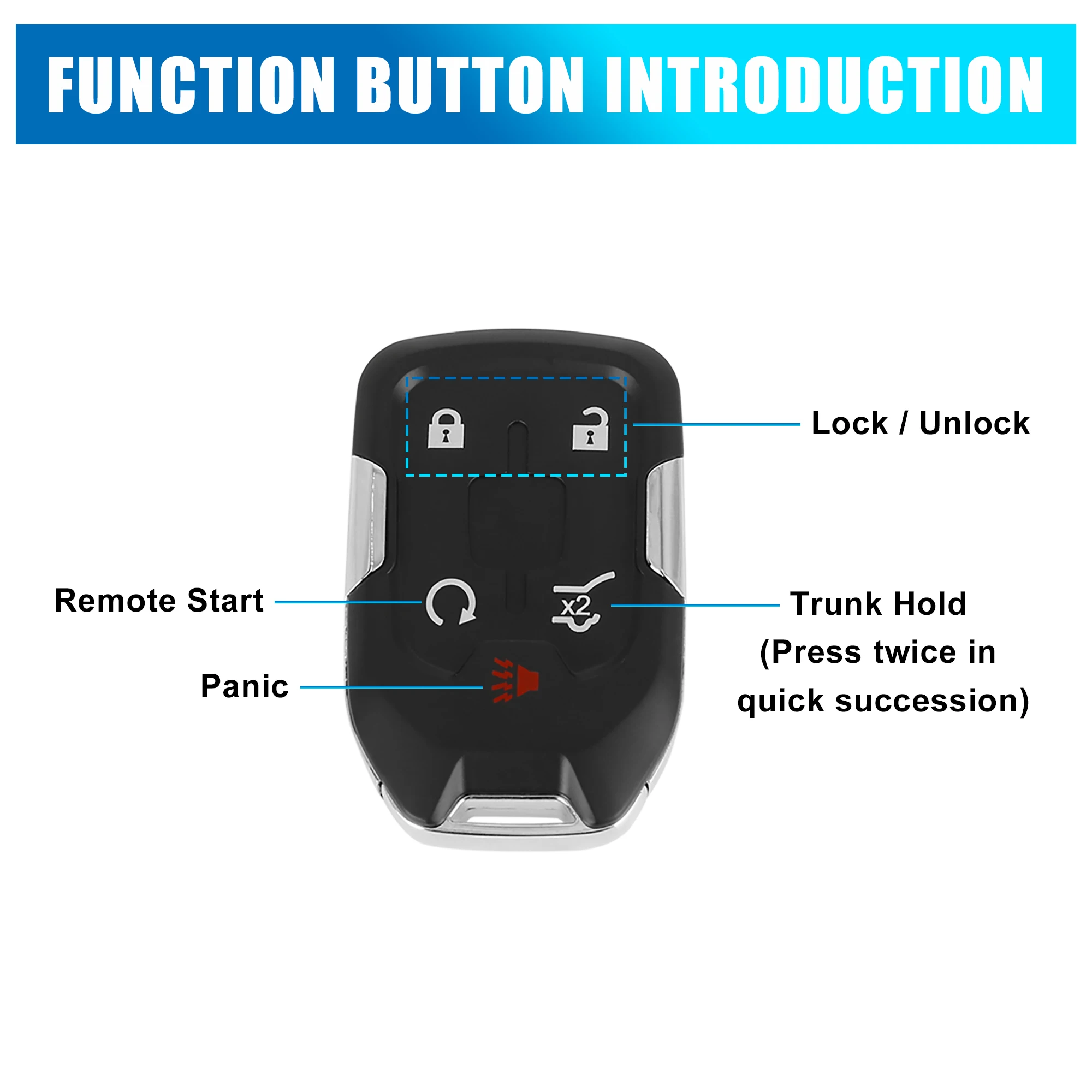 X Autohaux New Car Keyless Remote Key Fob Shell for Case Black Car Key Replacement 13508275 for GMC Terrain 2018