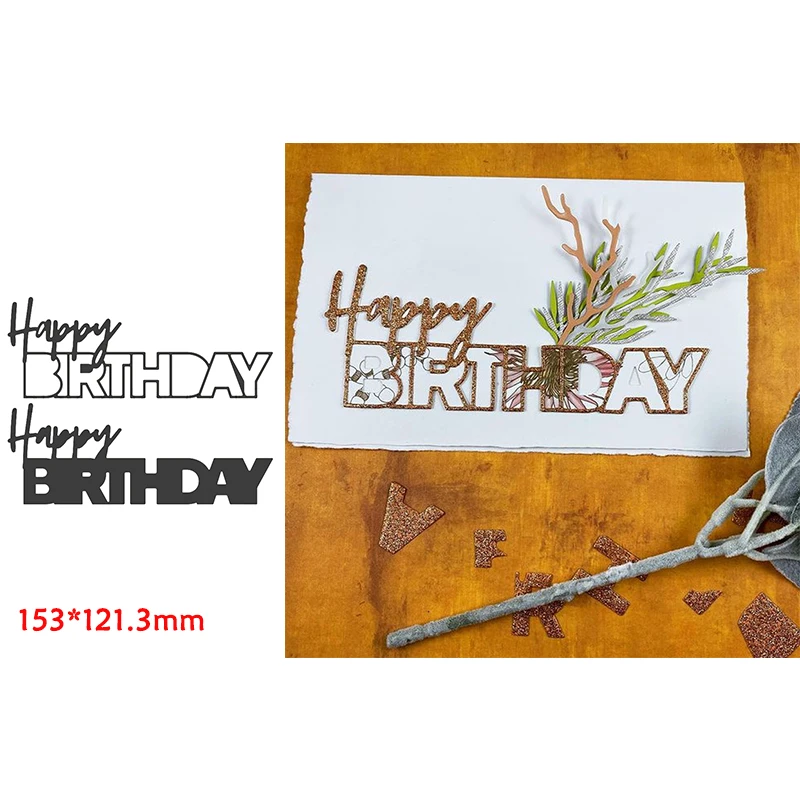 Warm Greetings Fancy Words Happy Birthday Merry Christmas Metal Cutting Dies for New Diy Scrapbooking Album New Embossing Cards