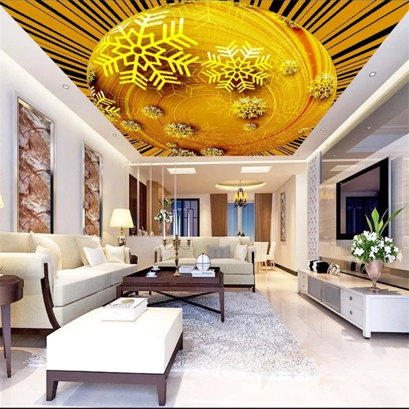 wellyu Customized wallpaper 3d three-dimensional snowflake hotel KTV ceiling ceiling wall living room background wallpaper