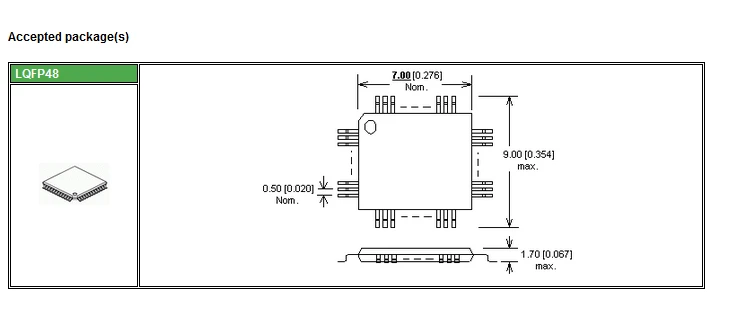 Free shipping  ELENCDIL48/QFP48 ZIF STM32 (Ord. no. 70-2298)