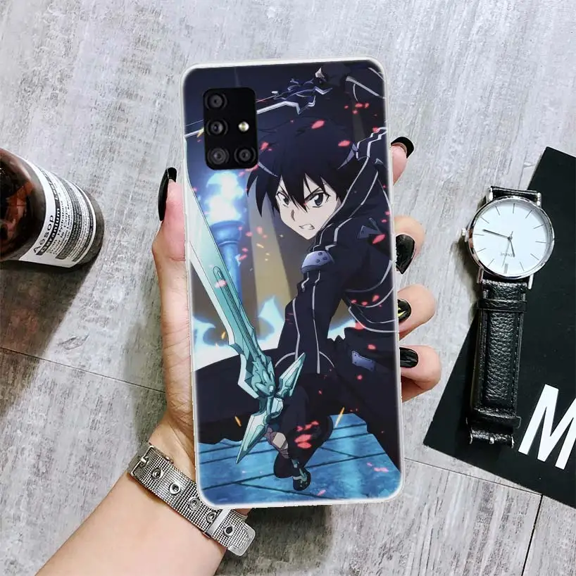 Sword Art Online Kirito Asuna Phone Case For Samsung Galaxy A51 A71 A41 A31 A21S A11 A01 A70 A50 A40 A30S A20E A20S A10S A6 A7