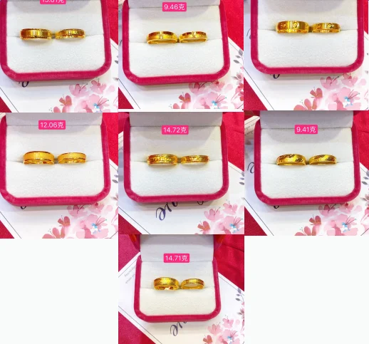 HX 24K Pure Gold Ring Real AU 999 Solid Gold Rings Elegant Shiny Heart Beautiful Upscale Trendy Jewelry Hot Sell New 2023