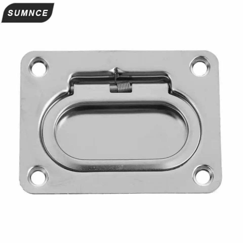 Boat Recessed Hatch Spring Loaded Pull Handle Marine Locker Flush Lifting Ring Pull Stainless Steel Deck Hatch Boat Part