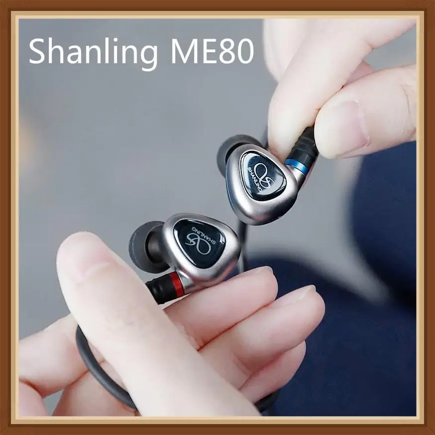 Shanling ME80 Hi-Res 10mm Dual Dynamic Driver 2DD IEMs Hifi Music Monitor Audiophile MMCX Cable In-Ear Earphone Aluminnium Alloy