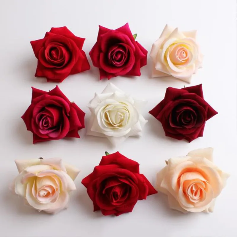 

10Pcs/30Pcs Brand New Rayon Flower Head Wedding Decor Red Rose White Rose DIY Wreath Gift Box Scrapbook Craft Fake Flower Head