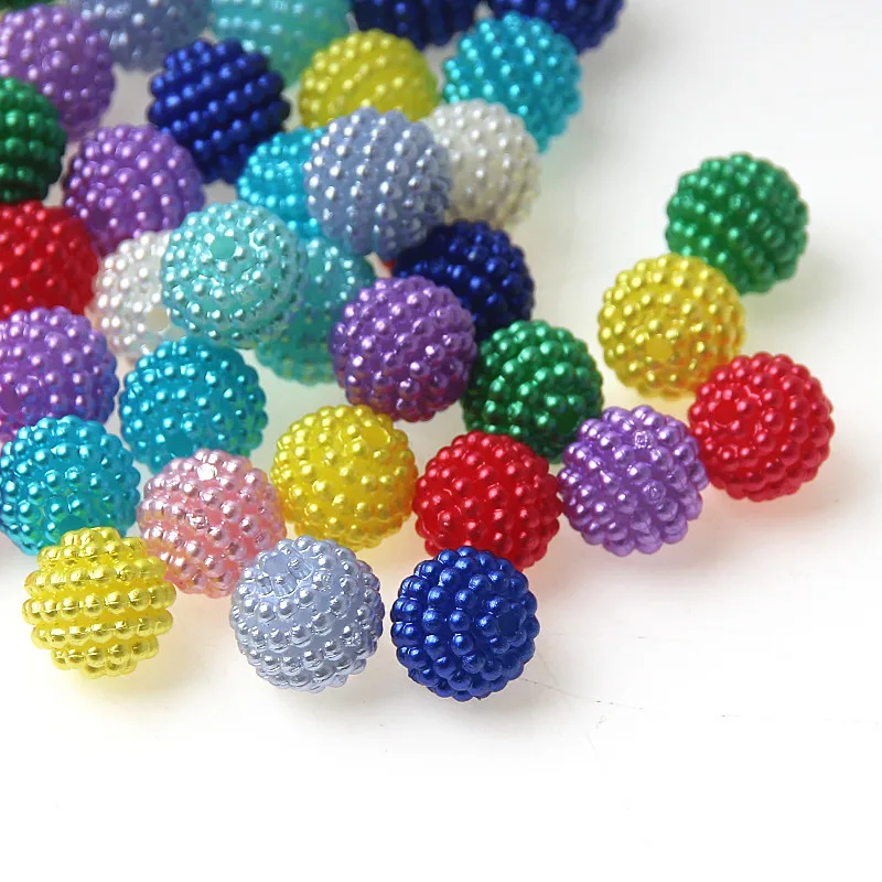 100pcs/pack 10mm Mixed Colors Bayberry Acrylic Beads Imitation Pearl Beads Fit Europe Beads For Jewelry Making DIY Accessories