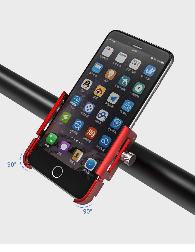 HSSEE Fahrrad-Telefonhalterung, CNC-Aluminiumlegierung 360° ° Rotierender MTB-Telefonhalter Fahrrad Moto Unterstützung Telephong Fahrradzubehör – Detail 3