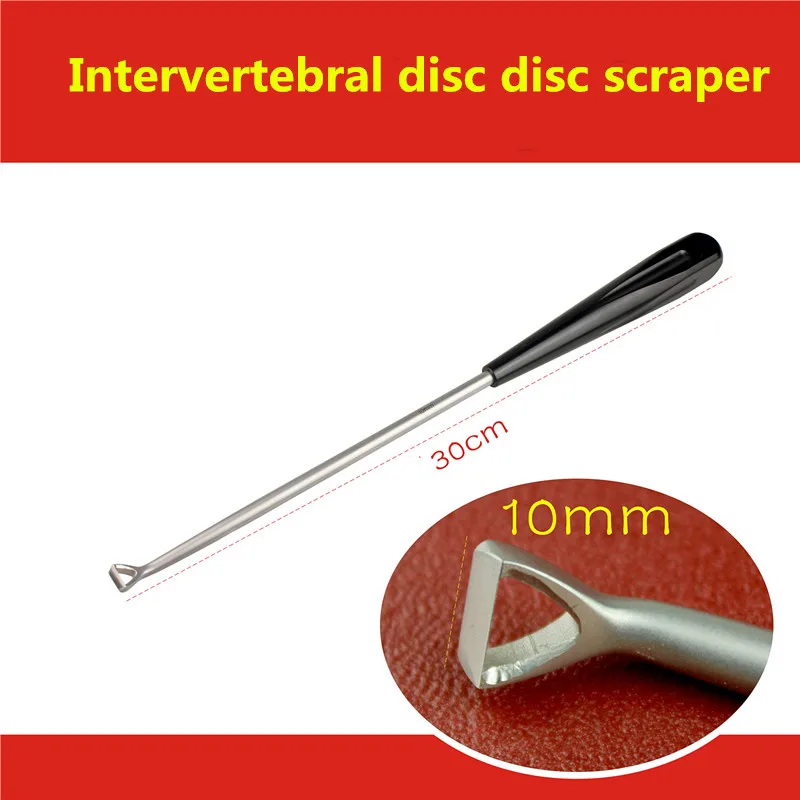 Orthopedic instrument medical spine intervertebral disc scraper triangle elbow lumbar Minimally invasive  screw rod hollow spoon