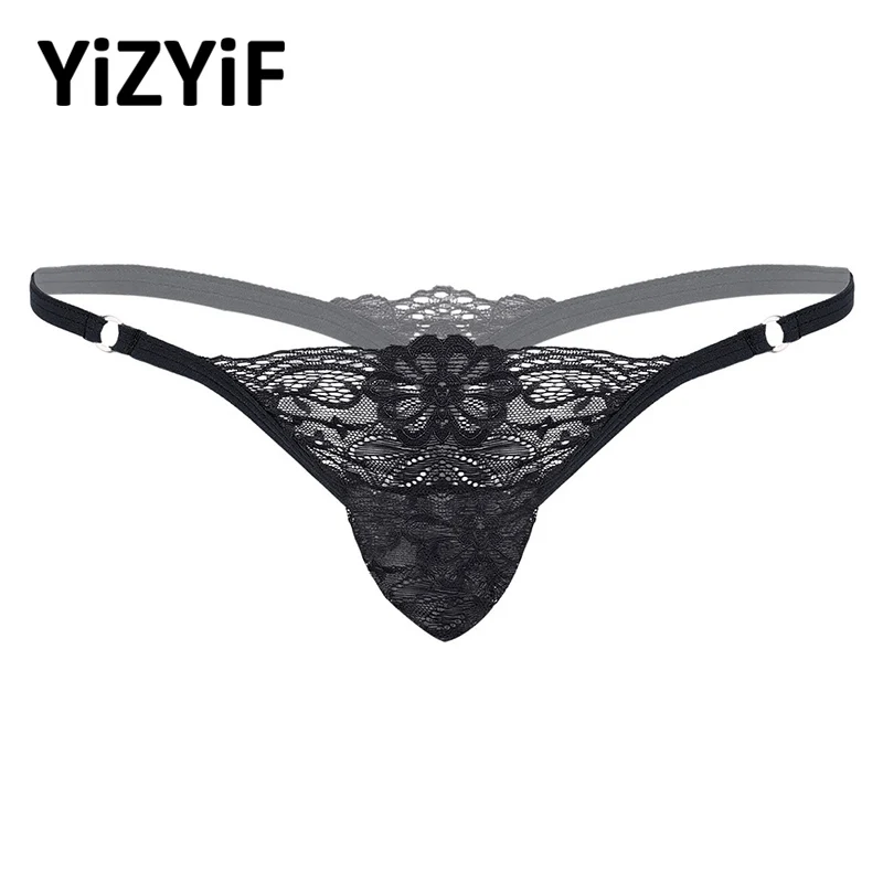 

Sexy Bikini Thong Men Swimsuit Lace T-back Briefs Bulge Pouch G-StringThong Lingerie Gay Underwear See Through Thong Sleepwear