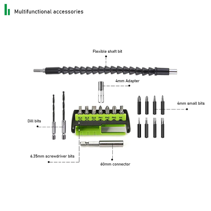 3.6V Cordless Mini Cacciavite Elettrico mutaforma Utensili Elettrici Ricaricabile 1300mah agli ioni Di litio Trapano elettrico Casa Fai Da Te