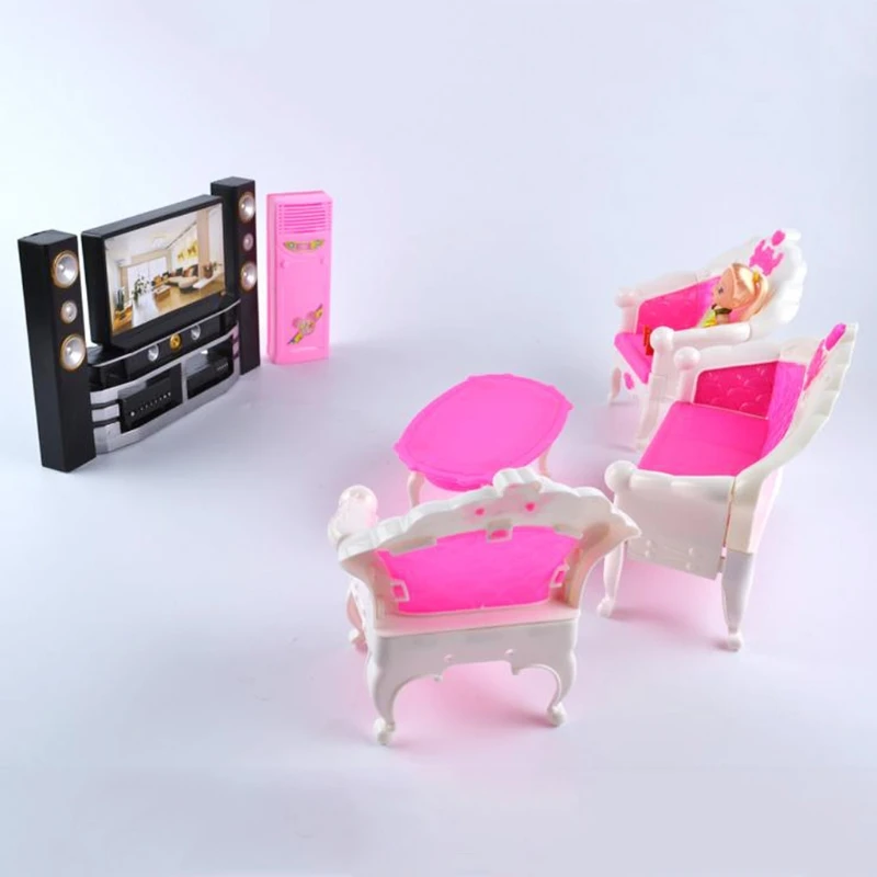 Accessoires de meubles pour maison de poupée, ensemble de télévision et de théâtre, tenue pour poupée Barbie