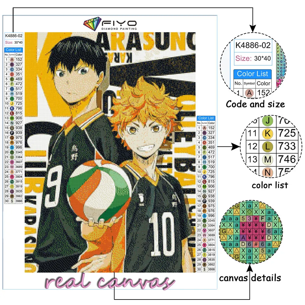 5D DIY diament malarstwo Anime Haikyuu mozaika robótki pełny haft diamentowy ścieg dekoracja ściany peinture diamant