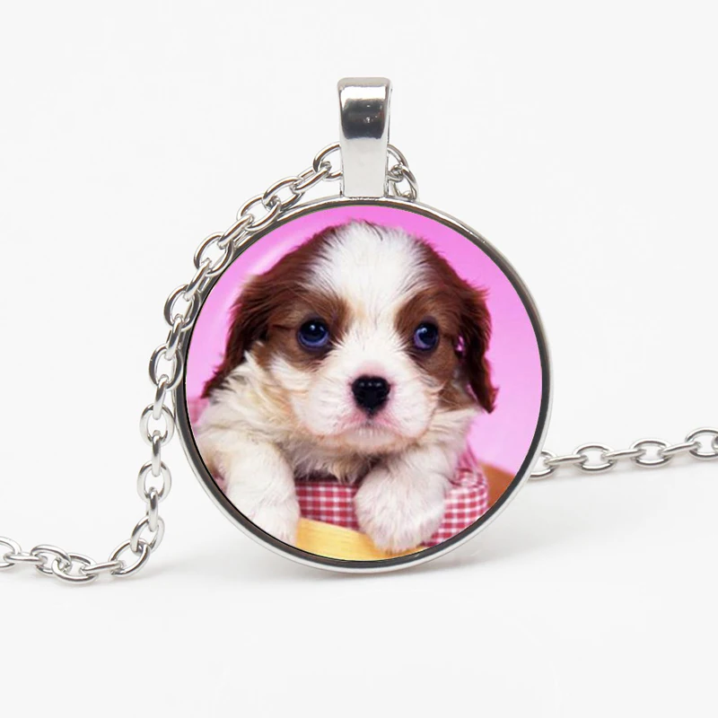 New Cute Pug Necklace Dog Jewelry Glass Dome Pendant Cute Puppy Sweater Chain Statement No Neck Animal Lover Gift Choker