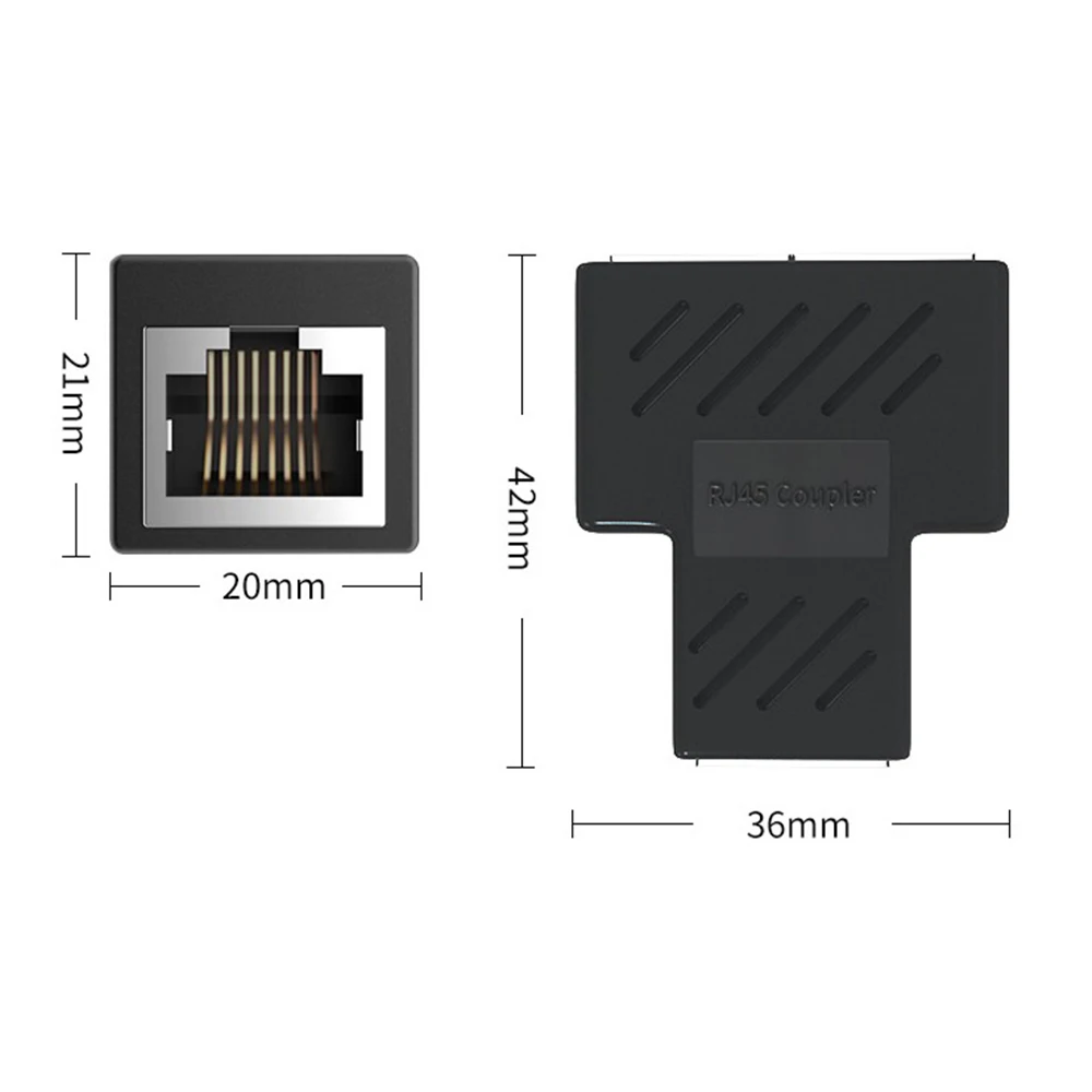 1Pcs RJ45 1 zu 2 Möglichkeiten Weibliche Splitter Stecker Adapter LAN Ethernet Netzwerk