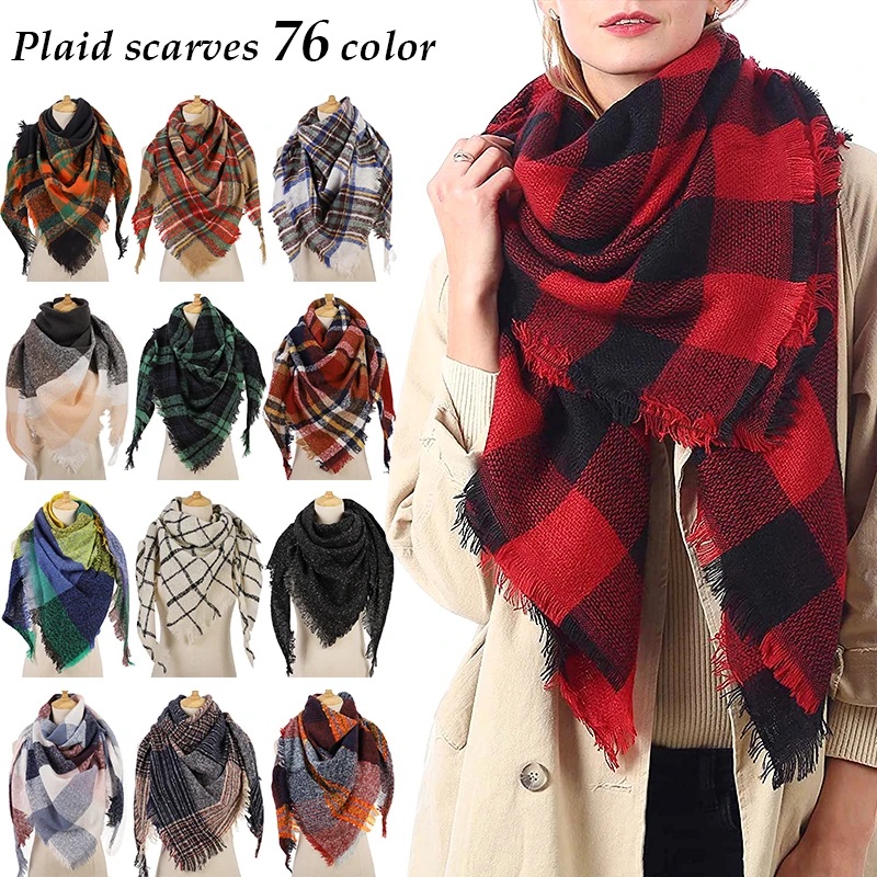 Femmes hiver écharpe Triangle tricoté écharpe décontracté dames Plaid Pashmina châle et enveloppement femme Foulard foulards Echarpe Bufanda