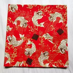 Pañuelo japonés de 47x47cm para mujer, tejido de algodón puro, estampado Vintage Furoshiki