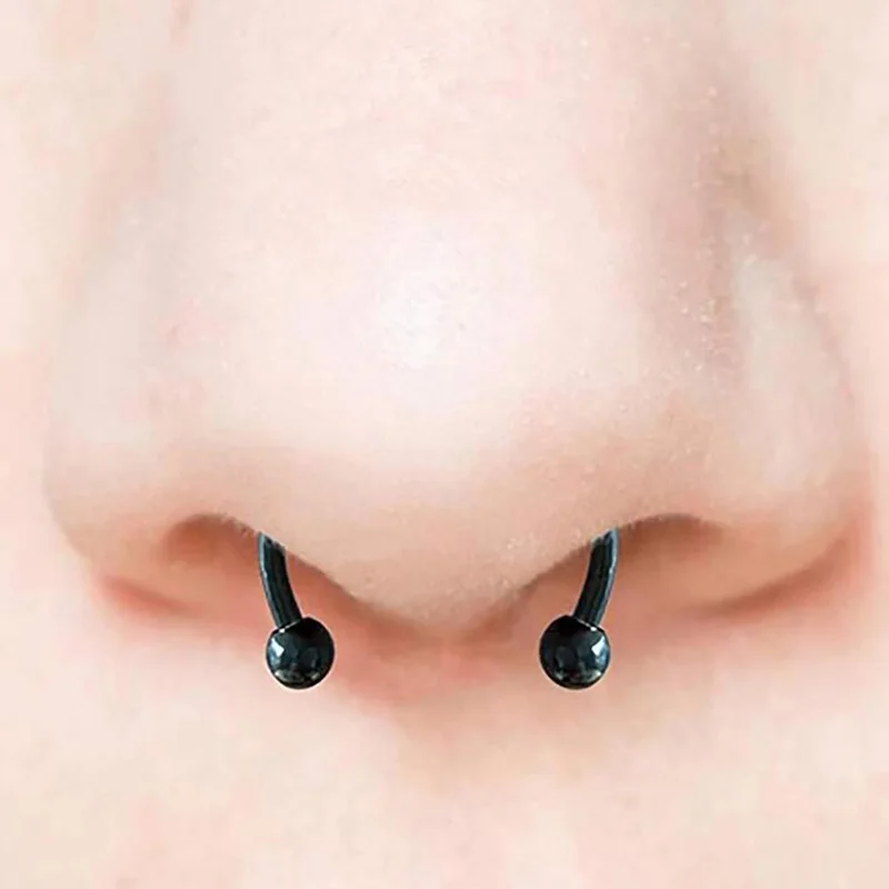 Neue Gefälschte Nase Ring Hoop Nase Septum Ringe Edelstahl Magnet Nase Punk Gefälschte Piercing Körper Schmuck Hip Hop Rock clip Schmuck