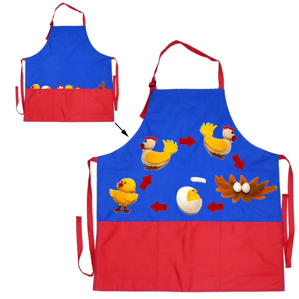 

Preschool Story Teller Teaching Kindergarten Teacher Apron Classroom Supplies DIY Picture Book Storytelling Toy Sticky Coverall