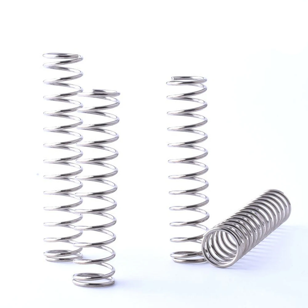 5pcs Wire Diameter 0.8mm 304 Stainless Steel Compression Springs Pressure Spring Length 60mm/70mm/80mm/90mm/100mm OD 6/8/10/12mm