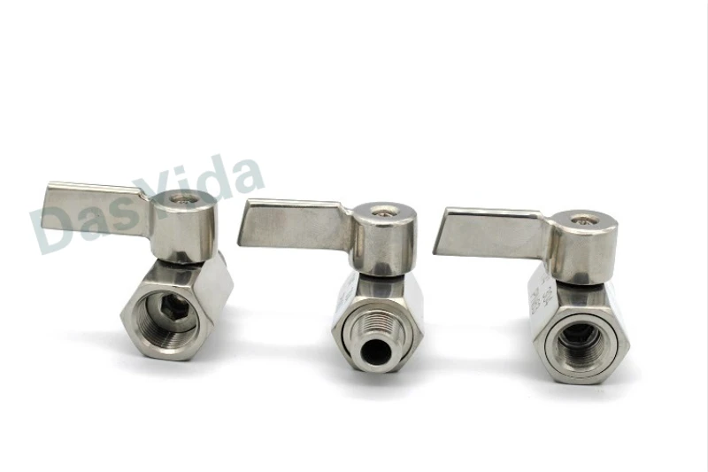 304 Stainless steel Mini Ball valve 1/8 1/4 3/8 1/2 3/4 / 1 NPT BSP Female male thread for water oil acid 2 way ball valve