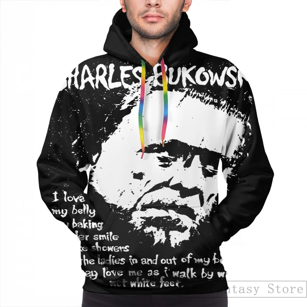 Mens Hoodies Sweatshirt for women funny Charles Bukowski print Casual hoodie Streatwear