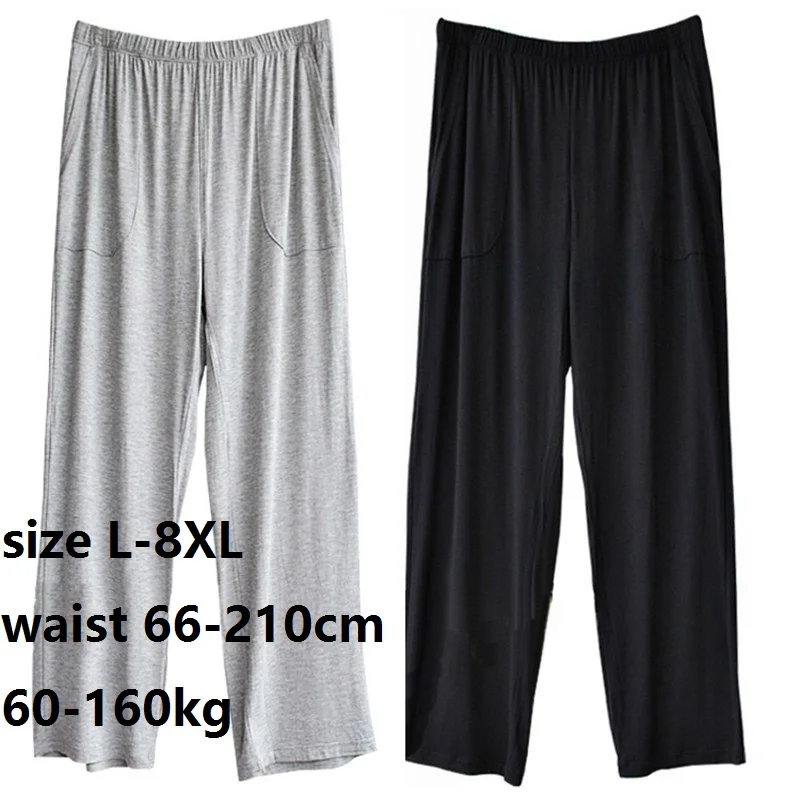 

summer Men Plus Size Sleep Pants 7XL 8XL plus size men sleepwear modal casual loose home pants super soft men's pants 8XL 150KG