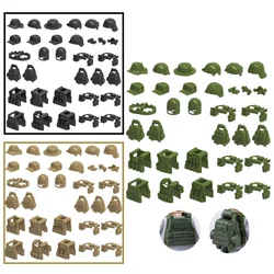 Military Weapons Building Block SWAT Soldiers Tactical Helmets Hat Vests Belt Backpack Figures Accessories Bricks Toys Kids C249