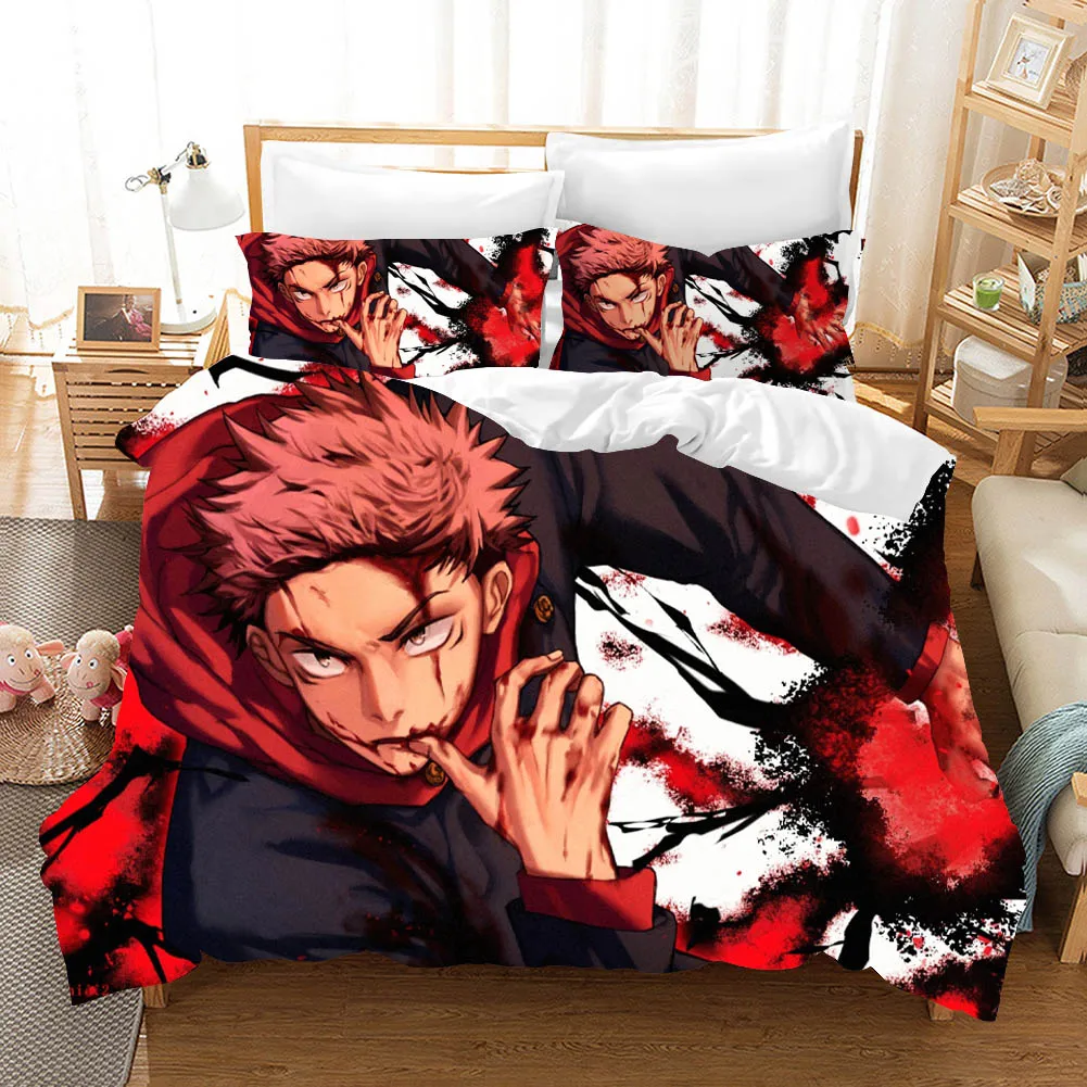 Imagem -06 - Jujutsu Kaisen Jogo de Cama Japão Famoso Anime Conjuntos Capa Edredão Consolador Roupa Cama Gêmeo Rainha Rei Único Tamanho Dropshipping Presente