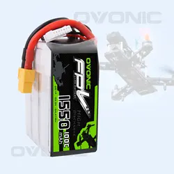 OVONIC 1550mAh 6S 22.2V 100C LiPo Battery with XT60 for FPV Freestyle
