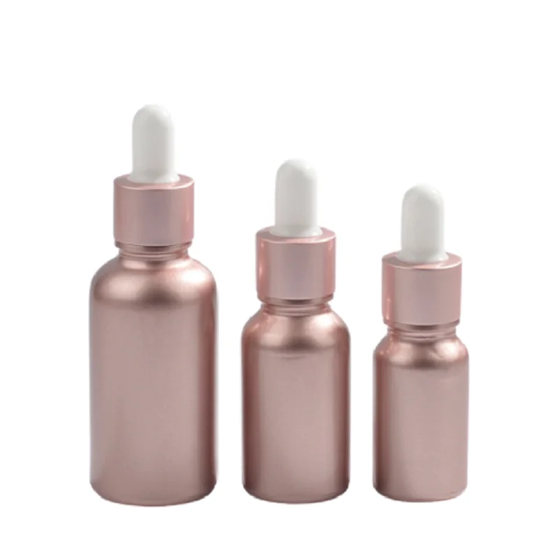 

10ml 15ml 30ml Glass Dropper Bottle Rose Gold Refillable Essential Oil Aromatherapy Perfume Empty Liquid Pipette Bottle 20pcs