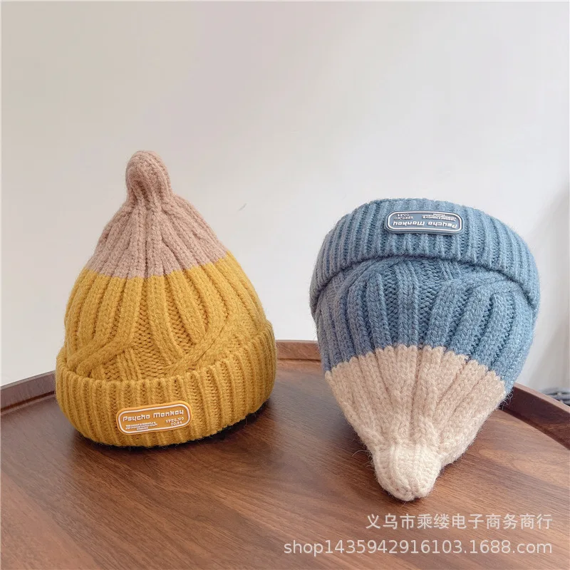 Korean Version of Autumn and Winter Baby Children's Pointed Color Matching Pacifier Hat Boys and Girls Personality Hat Trend