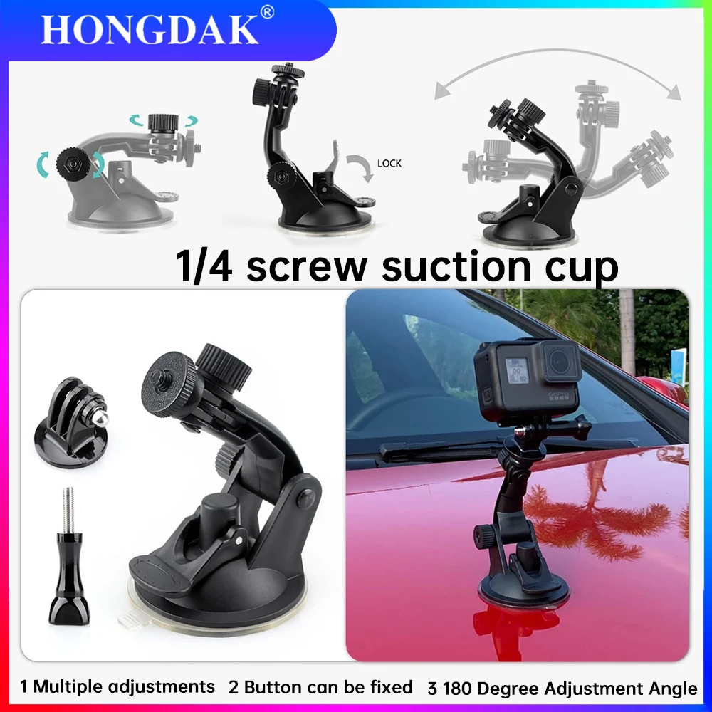 Cámara de acción con ventosa, cámara deportiva, trípode para soporte de registro de coche, soporte para teléfono Gopro Hero 10 9 8 7 6, accesorios