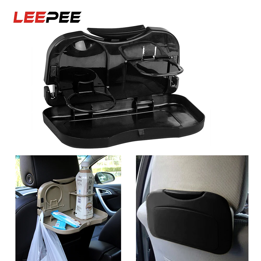 Car Tray Table Drink Food Cup Holder Coffea Stand Mini Desk Folding Rear Seat Back Storage Case Interior Automotive Accessories