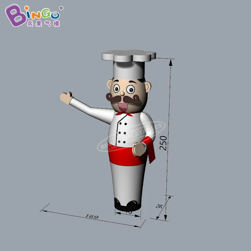 Free Shipping 2.5 meters inflatable chef air dancer for restaurant decoration / blow up waving chef air dancer balloons - toys