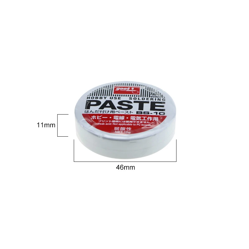 Japan goot 10g Silver Weak Acid Soldering Solder Paste Solder Flux Grease Paste BS-10 4.5cm Semi Solid