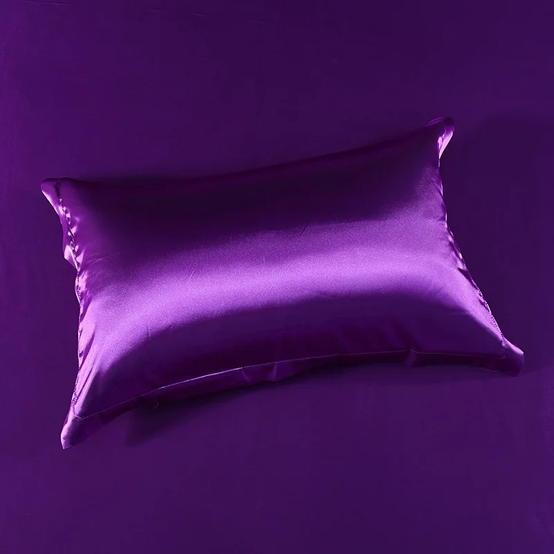 Pure silk pillowcase pure color mulberry silk cosmetic adult pillowcase ice silk single person