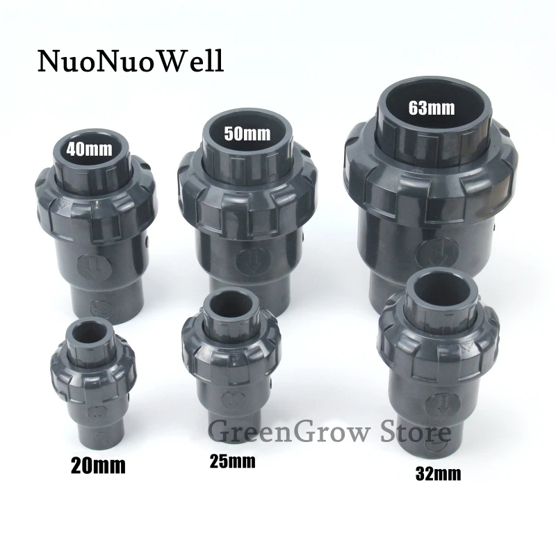

1pc I.D 20~63mm Hi-Quality UPVC Flap Check Valve Garden Irrigation Water Pipe Connectors Water Treatment Non-return Valve DIY