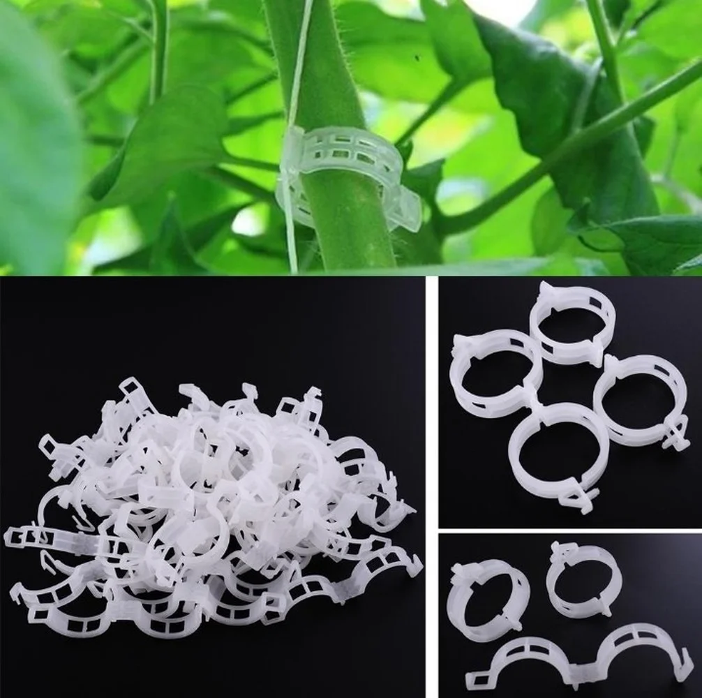 

50 Pcs Plastic Plant Support Clips for Tomato Hanging Trellis Vine Connects Plants Greenhouse Vegetables Garden Ornament