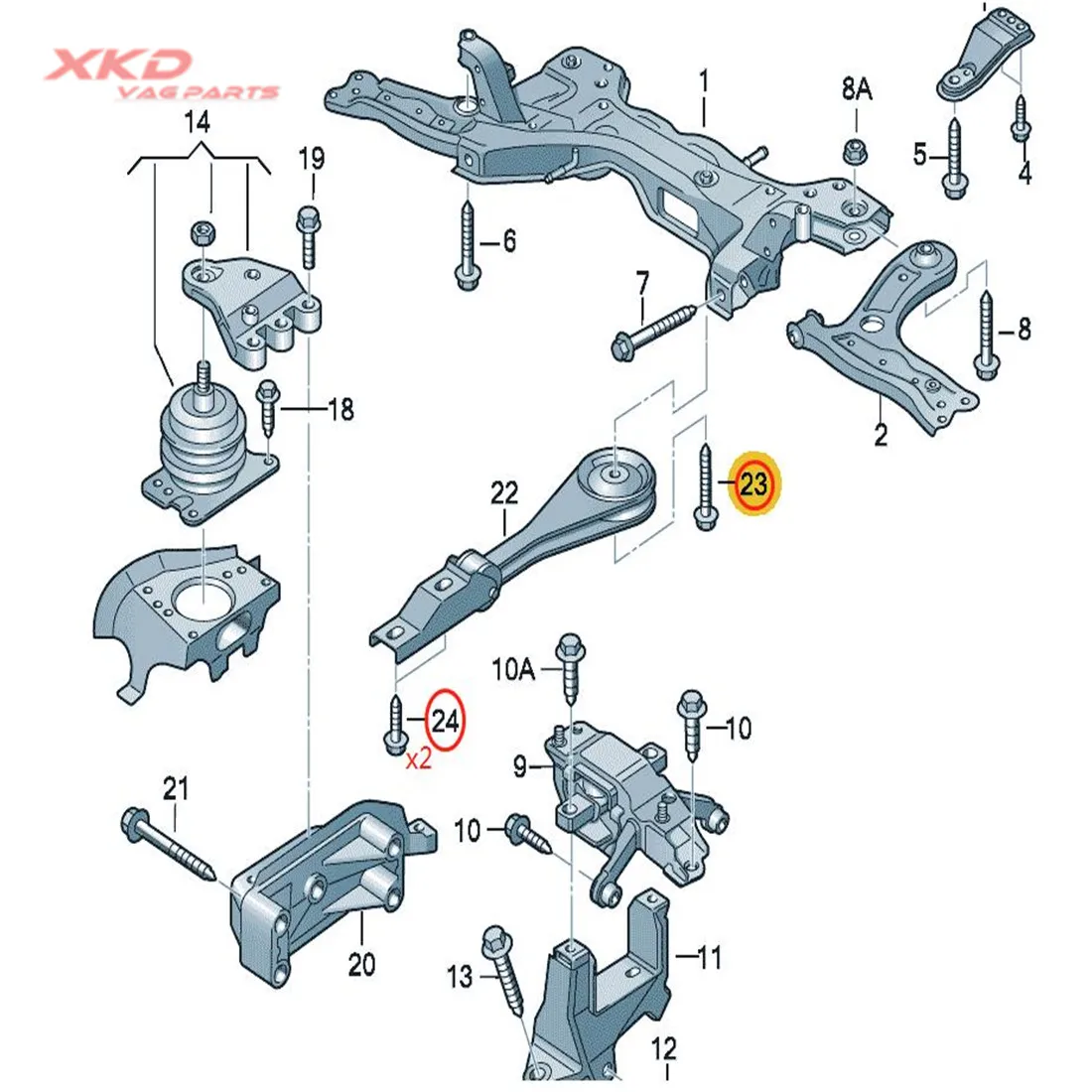 Lower Gearbox Mount Bolt Kit Fit For VW Ameo Gol Fox-EU Saveiro Polo AUDI A1 A3 Skoda Fabia Rapid Seat Ibiza/ST  N   909 830 02